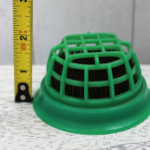 Vintage Green Flower Frog – Mid-Century Plastic Cage with Metal Pins – Florals - Picture 6 of 6